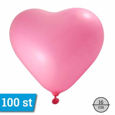 XXL - Mini Hart Ballonnen Roze 100 stuks 16cm MINI / PRO
