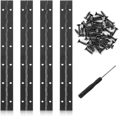 Roestvrij Stalen Pianoscharnieren 30 cm - 4 Stuks Met Schroeven en Schroevendraaier