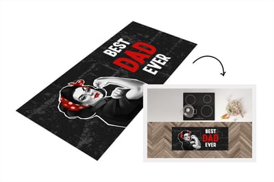 Keukenloper - Loper keuken - Best dad ever - Papa - Spreuken - Quotes - 120x50 cm - Keukenloper vinyl