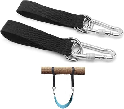 Hangmat Schommel Riemen - Ophangset Bevestigingsset - Ontspannen Buiten - Scheurvast Nylon - 200 kg Draagvermogen - Zwart