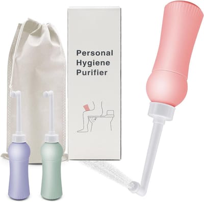 Draagbaar bidet 500 ml met reisetui - Hygiënische intieme douche voor onderweg en thuis