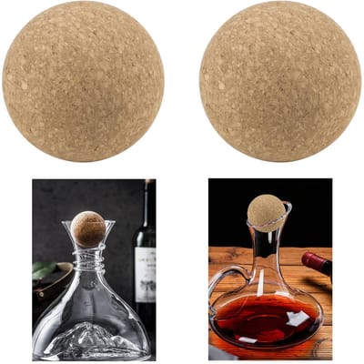 Dailygoods- Wijnstop - 2 Stuks - Houten Kurk - Diameter 6,1 cm - Duurzaam - Milieuvriendelijk - Geschikt voor Wijnflessen - Flesstop