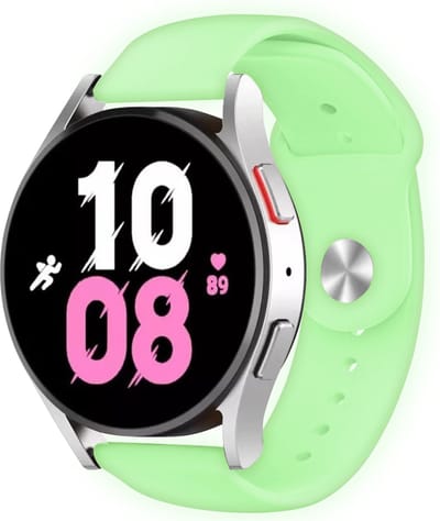 Strap-it 20mm - lichtgevend / glow in the dark bandje geschikt voor Samsung Galaxy Watch 7 (40 & 44mm) / Watch 6 (Classic) / Watch 5 / 5 Pro / Watch 4 (Classic) / Watch 3 41mm / Watch 1 42mm / Watch Active(2) / Watch FE - Polar Ignite - lime