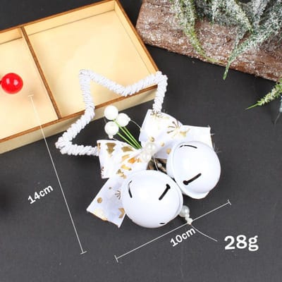 Kerst Vijfpuntige Ster Bel Accessoires Hanger DIY Kerstboom Hanger Strik Bel Kast Raam Requisieten 14x10cm