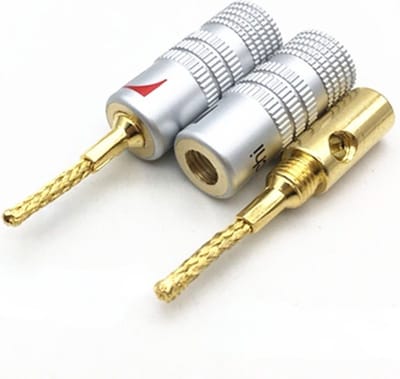 WiseGoods Premium Banaanstekker Pluggenset - Banaan Stekker - Speaker Plug - Speakers Pluggen - Connector - 2mm Pin / 2 Stuks