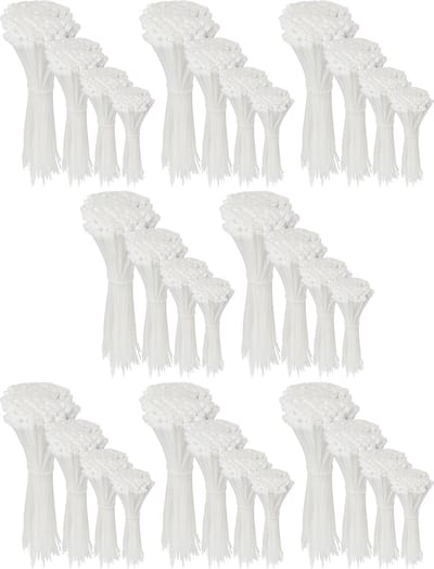 Polyamide kabelbinders, Tie Rips, witte kabelbinders set 4,8 mm / 3200 stuks