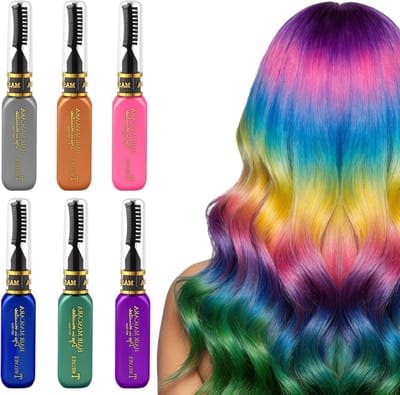 Krijt voor Haar in 6 Kleuren, Wasbare Haarverf voor Kinderen en Volwassenen, Tijdelijke Haarverf voor Feestjes en Carnaval, Geschikt voor Leeftijd 3-11