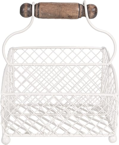 Clayre & Eef Brievenhouder 19x15x9 cm Wit Metaal