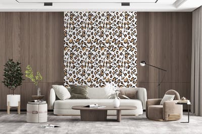 Behang - Fotobehang Panterprint - Bruin - Patronen - Breedte 165 cm x hoogte 220 cm