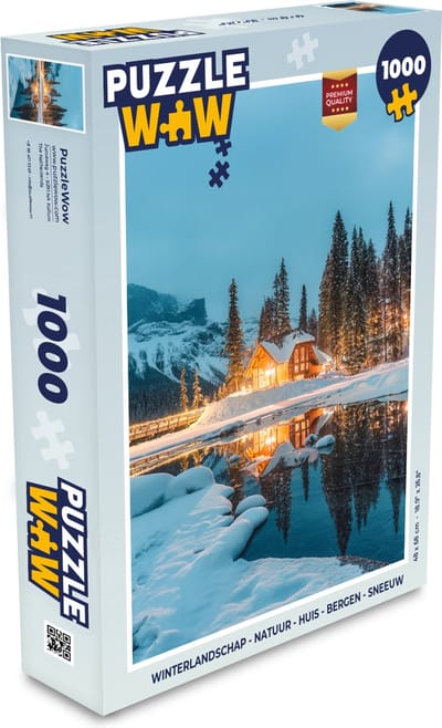 Puzzel Winterlandschap - Natuur - Huis - Bergen - Sneeuw - Legpuzzel - Puzzel 1000 stukjes volwassenen