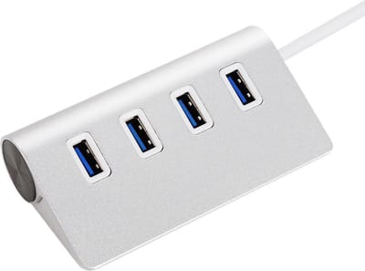 4 Poorten USB 3.0 Hub / Verdeler / Switch / Splitter - Zilver