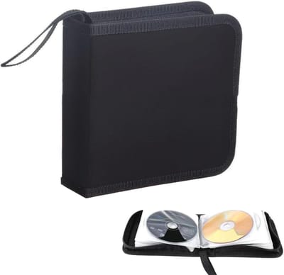 Opbergzak voor CD's en DVD's, Geschikt voor Auto en Thuis, Bewaart tot 40 Schijven, Zwart