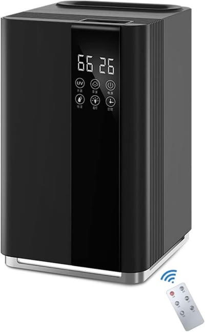 Luchtbevochtiger Slaapkamer - Vernevelaar Kamer - Comfortabele Lucht - Automatische Hygrostaat - 5 Liter Tank - Wit