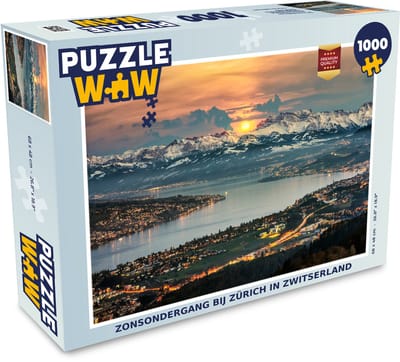 Puzzel Zonsondergang bij Zürich in Zwitserland - Legpuzzel - Puzzel 1000 stukjes volwassenen