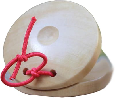 Kinder Castagnet - Houten Muziekinstrument - Muziek Leren - Duurzaam Hout - 6 x 6 x 2 cm - Niet gespecificeerd