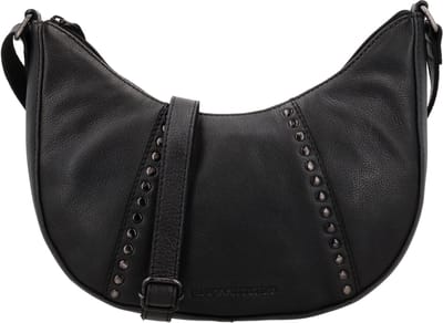 Hide & Stitches Redwood Crossbodytas - Leren Tas - Verstelbare Schouderband - Studs - Ritsvak - Telefoonvak - Leren Dames Tas - Zwart
