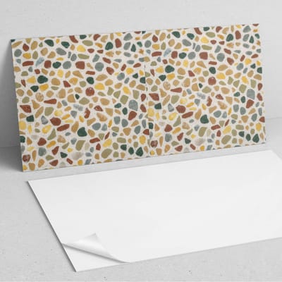 Coloray Wandpanelen Zelfklevend - Mozaïekpatroon van steen PVC Wandpaneel - 100 cm x 50 cm - Geel Wandbekleding Zelfklevend - 1 stuk - Texturen Wandpanelen Zelfklevend - Wandpaneel Keuken - Wandpanelen Badkamer