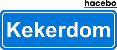 Hacebo - Plaatsnaam Sticker - 29x10 CM - Kekerdom sticker - Verkeersborden sticker - grappige cadeaus - Kekerdom