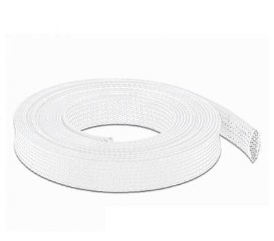 Gevlochten mouw rekbare 10 m x 19 mm wit
