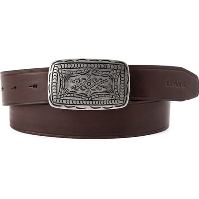 Levi's Western Plaque Belt In Chicory Coffee Taglia: 80 | Cinture Outlet | Uomo | Marrone