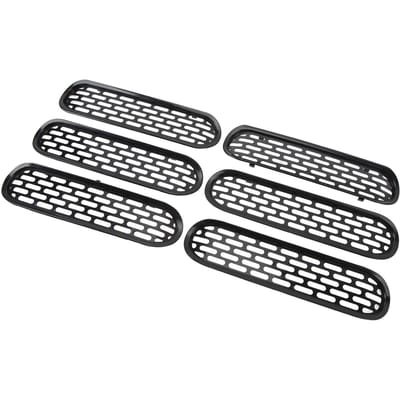 6 stuks inzetstukken voor de grille, sierlijst, verbeterde prestaties, mesh grille afdekkingssierlijst voor Bronco 2021 tot 2023 black