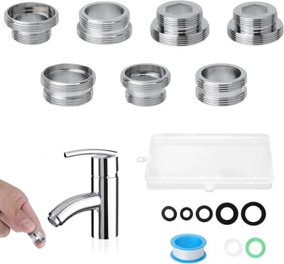 Universele adapter voor waterkranen, messing kraanadapter, aansluiting voor tuinslangen en jetregelaars, M18 naar M22 converter