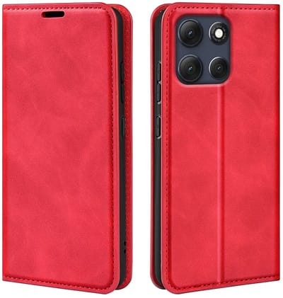 MobyDefend Hoesje - Geschikt voor Motorola Moto G86 Power - Luxe Wallet Bookcase (Magnetische Sluiting) - Rood