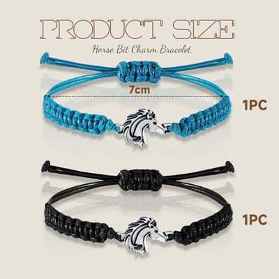 MTTproducts- Paardenarmband verstelbaar - Set van 2 - Paardenhoofdhanger - Duurzaam - Stijlvol - Perfect cadeau-idee - Armband