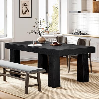 Tribesigns Bureau - Rechthoekig Computerbureau - Computer tafel - Bureautafel met 4 taps toelopende poten - Desk - 160 x 80 x 75 cm - voor studeerkamer, slaapkamer, woonkamer - Zwart