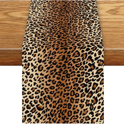 Westerse Luipaardprint Linnen Tafel Runner Huis Tafel Decoratie Herbruikbaar Boerderij Keuken Eettafel Runner Feestdecoratie 150x33cm