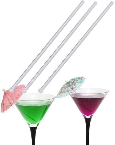 WiseGoods Premium Cocktail Roerstaafjes 18.5CM Transparant Set Van 100 Stuks - Voor Drankjes Koffie Bar & Feest - Mocktail Prikker