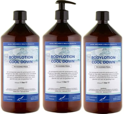 Bodylotion Cool Down 1 Liter - met gratis pomp - set van 3 stuks