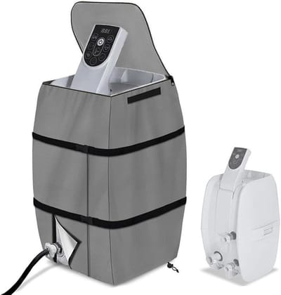 KZQ Hotwaterbadpomphoes - Waterdichte beschermhoes met ritssluiting, geïsoleerd - Geschikt voor buitenspa's en zwembaden - 420D Oxford-stof, stof- en waterdicht - 43x38x54 cm, grijs