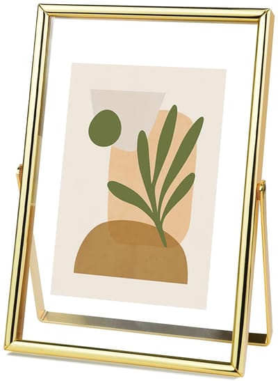 Dailygoods- Fotolijst 10 x 15 cm - Vintage Fotolijst - Dubbelzijdig Metaal - Glazen Fotolijst - Tafelinstallatie - Elegante Decoratie - Fotohouder
