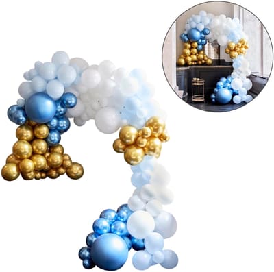 Ginger Ray - Ballonnenboog blauw goud - Luxe Ballonboog Decoratie Kit