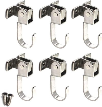 Roterende Haak voor Plafond en Muur van Roestvrij Staal - Set van 6 - Boot Rigging - Planten - Jas Hanger