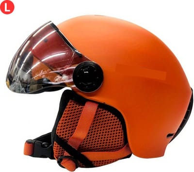 Livano Skihelm - Met Vizier - Ski Gadgets - Dames - Heren - Wintersport - Ski - Oranje - Maat L