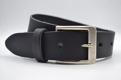 4cm brede zwarte echt lederen jeans riem maat 85
