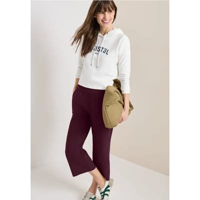 3/4 High Waist broek met wijde pijpen in Loose Fit