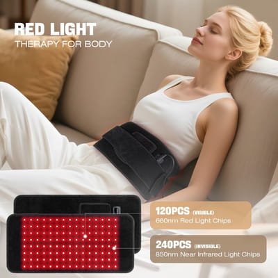 Infra rood en NIR licht therapeutische band voor elk lichaamsdeel met 2 golflengtes 660 nm en 850 nm