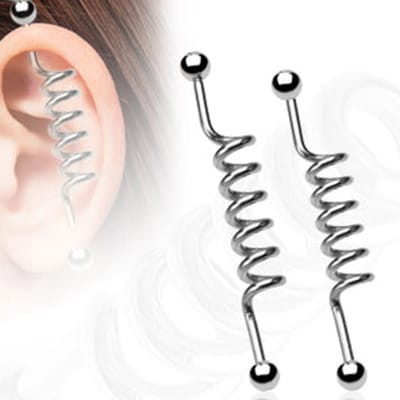 Industrial piercing spiraal lang