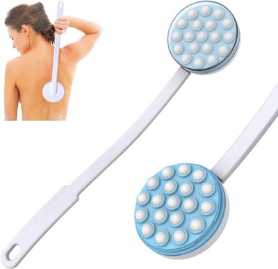 Daity Doucheborstel - Ruglotion Applicator en Massager - Handzaam Ontwerp met Lange Handgreep - Doucheborstel met Lange Handgreep - Gemakkelijk Op te Rollen en Te Gebruiken