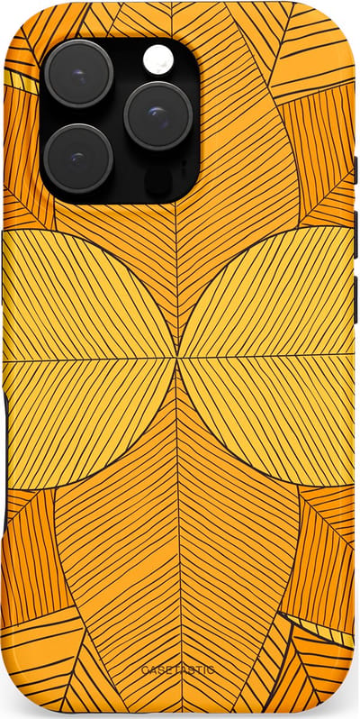 Casetastic hoesje geschikt voor Apple iPhone 16 Pro - MagSafe - Dubbellaagse bescherming - Rasterblad - Fashion Case - Okergeel Oranje