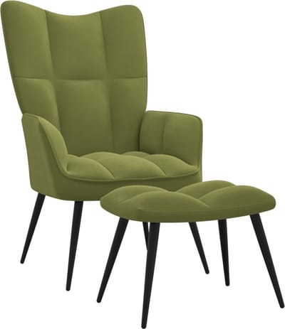 Fauteuil - Relaxzetel - Relaxstoel - Relaxfauteuil - Stoel - Met armleuning - Met voetenbank - Voor één Persoon - Lichtgroen