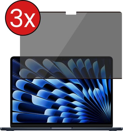 Screenprotector Geschikt voor Apple MacBook Air 13.6 inch Screenprotector 360 Graden Privacy Full Cover Scherm - Screenprotector Geschikt voor MacBook Air 13.6 inch Screenprotector Privacy Scherm Laptop - 3 PACK