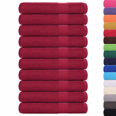 vidaXL - Handdoeken - FROGN - 10 - st - 100x200 - cm - 360 - g/m² - bordeaux