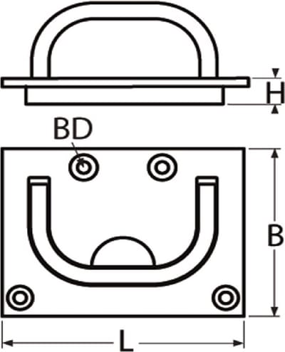 Luikring 75 x 56 mm RVS-316