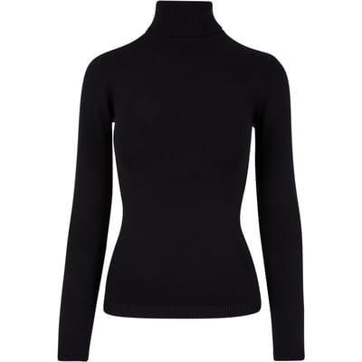 Urban Classics - Knitted Turtleneck Sweater/trui - S - Zwart
