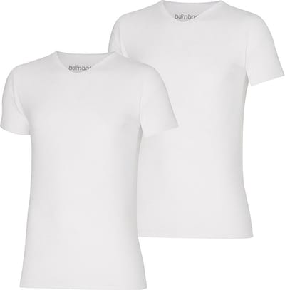 Apollo bamboo t-shirts - maat S - 2-pack heren t-shirts - wit