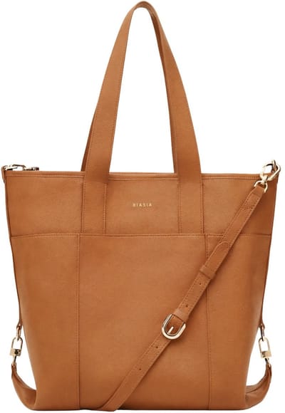 BIASIA Leren shopper schoudertas Alter Shopping Bag Cuoio bruine